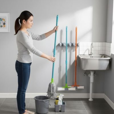 Porte balai mural | OrganizeHome - Brico menage