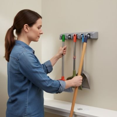 Porte balai mural | OrganizeHome - Brico menage